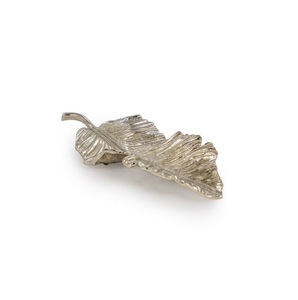 Handmade Aluminum Platter Large Leaf Shaped Nickel Polished Customized <b>Decorative</b> Ins for Kitchen Dining Table Food Serving Tray - Product Image 5