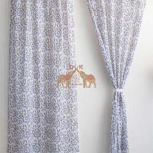 Ensemble de rideaux en coton imprimé floral de luxe sur mesure, rideaux en voile transparent pour le salon - Product Image 5