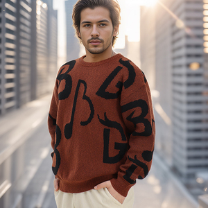 เสื้อสเวตเตอร์ไหมพรมถักหนานุ่มสำหรับผู้ชาย ทรงเข้ารูป ผ้าฝ้าย 100% แขนยาว สวมใส่สบาย เหมาะสำหรับฤดูหนาว - Product Image 3