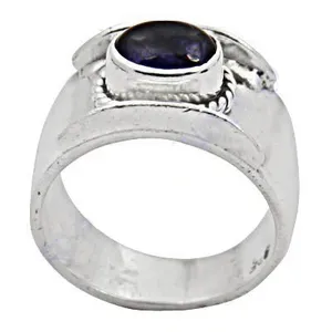 925 <b>Silver</b> Cluster Ring Blue Gemstone Oval Cut Fine Jewelry for Women Rhodium Plated Statement Design Elegant Inlay Technology - Product Image 3