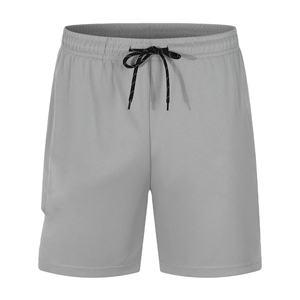 Shorts de sport décontractés pour hommes, logo personnalisé OEM, tissu non tissé uni, taille haute, jogging, entraînement, basketball, séchage rapide, respirant, toile - Product Image 4