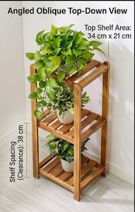 Soporte de Madera para Plantas de 3 Niveles, Estante Rústico para Plantas Verdes de Interior, Decoración del Hogar - Product Image 5