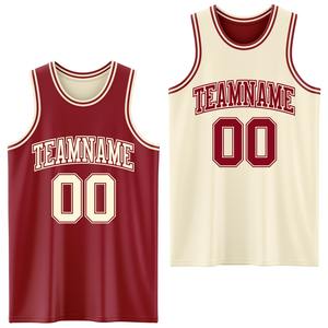 Directamente de la marca Engro Sports Custom Reversible Maroon Sublimación de doble cara Traje de baloncesto Jersey - Product Image 1