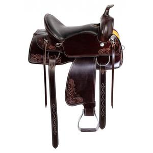 Silla de montar de caballo occidental tipo inglés de diseñador hecho a mano de alta calidad duradera cómoda cuero sintético genuino al por mayor - Product Image 2
