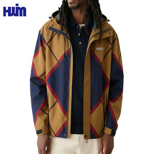 Giacca a Vento Personalizzata da Uomo con Zip, Impermeabile a Quadri per Corsa, Golf, Mountain Bike, con Cappuccio, Leggera - Product Image 1