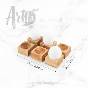 Juego de Anillos para Huevos y Panqueques de Madera de Olivo Ecológica de Primera Calidad para 6 Huevos con Función para Remover Huevos, Solo Lavar a Mano - Product Image 3