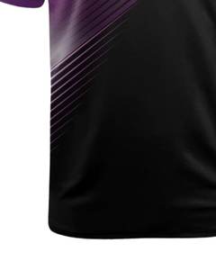 เสื้อโปโลแขนสั้นผู้ชายแบบสั่งทำพิเศษ ผ้าคอตตอนผสมคุณภาพพรีเมียม ลายทางสีม่วงดำ ดีไซน์ระบายอากาศได้ดี เหมาะสำหรับใส่ลำลองหรือเล่นกอล์ฟ รับผลิตแบบ OEM - Product Image 6
