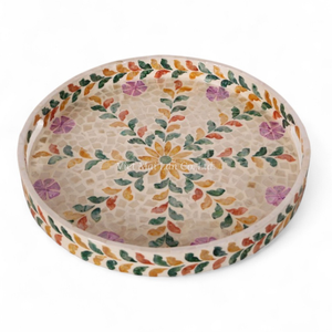 Bandeja de Nácar Hecha a Mano, Bandeja Decorativa con Incrustaciones de Concha Natural, Ecológica para Mesa y Cocina - Product Image 3