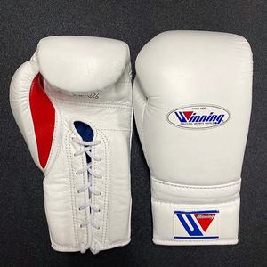 Premium Quality Genuine Cowhide Leather Winning Black Silver Sparring Laced Boxing Gloves Breathable Moisture Wicking - Product Image 4