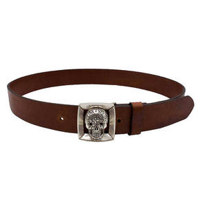 Cinturón de cuero con hebilla de Metal de aleación para hombre y mujer de lujo de alta calidad, diseño de calavera vegetal Vintage - Product Image 2