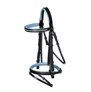 Brida natural en cuero de alta calidad, costura elegante con carretes de goma elevados para carreras de caballos - Product Image 4