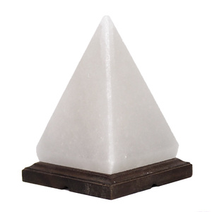 Lámpara de sal de roca de pirámide de cristal Natural hecha a mano con Base de madera de calidad superior con interruptor de encendido y apagado/atenuador - Product Image 3