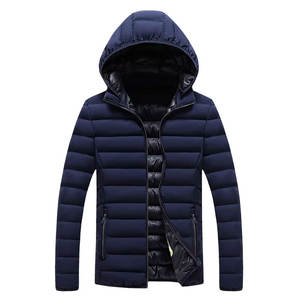 Chaqueta de invierno para exteriores personalizada brillante, chaqueta acolchada informal con capucha para hombre, proveedor de plumón ultraligero con capucha para hombre de talla grande - Product Image 3