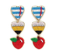 Magnifiques boucles d'oreilles brodées à la main, design tasse à thé multicolore, bijoux en pierre, cadeau de mariage et de fiançailles tendance pour le Nouvel An - Product Image 2