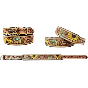 Collier de chien à poils originaux avec cristal coloré et boucle dorée - Product Image 2