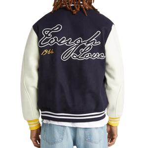 Veste de baseball en satin 100% polyester personnalisable pour hommes, blouson d'hiver style de rue Hip Hop, blouson brodé - Product Image 5