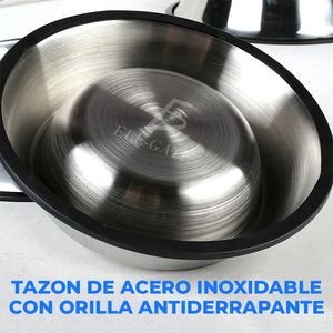 Grande Ciotola Ecologica in Acciaio Inox per Animali Domestici, Set Automatico 2-in-1 con Cucchiaio e Bottiglia, Pratico Set per l'Alimentazione in Confezione Box - Product Image 3