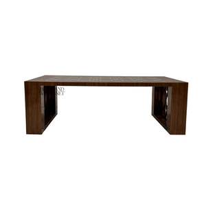 Table basse moderne avec design géométrique blanc et finition en bois de qualité supérieure pour une décoration élégante du salon - Product Image 2