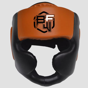 Cowhide Leather <b>MMA</b> <b>Dummy</b> Head Guard Sparring Helmet Protector Gear BLAZE FIGHT GEAR Model BFG-HG-09 for Boxing and Fighting - Product Image 5