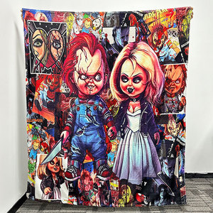 2025 New Số Lượng Lớn Bán Buôn 3D Halloween Movie Nhân Vật Bí Ngô Chăn Thấp Moq Tùy Chỉnh Chất Lượng Cao Lông Cừu Flannel Chăn - Product Image 5