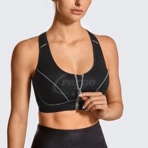 Nouveau design soutien-gorge de sport pour femme à maintien élevé avec logo frontal, séchage rapide, respirant, grandes tailles, personnalisable pour le yoga et les adultes - Product Image 5