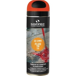 Peinture acrylique en aérosol SOPPEC 500 ml Orange Néon FLUO TP pour marquage de chantier - Product Image 1
