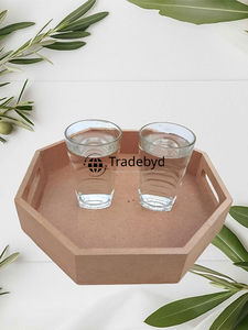 Tradebyd Bandeja de madera MDF hecha a mano Bandeja de servicio multiusos Premium para comedor y bebidas - Product Image 2
