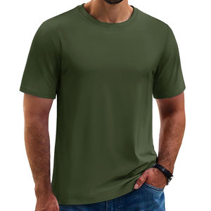 Camisetas de Alta Calidad para Hombre, Estilo Urbano, Hombros Caídos, Corte Regular, Sólidas, Transpirables, de Manga Corta, con Impresión de Logotipo Personalizado - Product Image 3