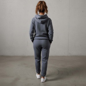 Ensemble survêtement streetwear 2 pièces pour femme, coton lourd, sweat-shirt ajusté uni et pantalon de survêtement, survêtement - Product Image 2