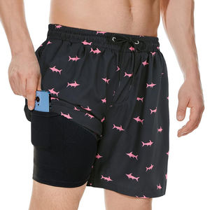 กางเกงชายหาดขาสั้นสำหรับผู้ชายกางเกงชายหาดแบบผูกเชือกแห้งเร็วพิมพ์ลายแนวสตรีทแบบลำลองสำหรับว่ายน้ำฤดูร้อนดีไซน์ใหม่ล่าสุด - Product Image 1