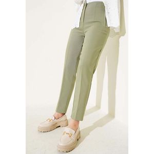 Pantalones informales de mujer verde almendra estilo Hip Hop con cintura con dardos y pantalones Cargo transpirables de pierna delgada - Product Image 1