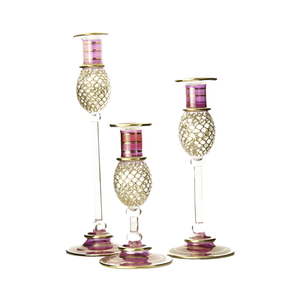 Portavelas de cristal con acento dorado de lujo, regalo decorativo y artesanía decorativa para el hogar - Product Image 1