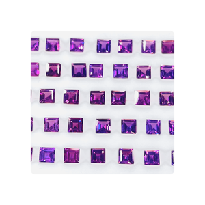 เครื่องประดับพลอยเจียระไนทรงสี่เหลี่ยม4x4มม. คุณภาพสูงทำตาโกเมน rhodolite princec ตัดขายส่งหิน4x4มม. - Product Image 2