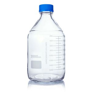 Botellas de Reactivo de Vidrio de Borosilicato Alto de 5L con Tapa de Rosca Azul Transparente para Uso en Laboratorio - Product Image 3