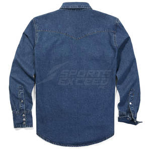 Service OEM de vente en gros de chemise en jean pour hommes de meilleur design chemise en jean pour hommes de couleur personnalisée légère - Product Image 2