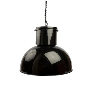 Lámpara Colgante LED E27 de Metal Negro con Pantalla de Campana, Tamaño Grande, Estilo Industrial Vintage para Dormitorio - Product Image 1