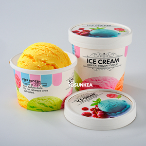 Sunkea Gobelets à crème glacée en papier écologique à double paroi avec couvercle Style écologique - Product Image 2