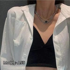 สร้อยคอแฟชั่นจี้สเตนเลสสตีลสวยๆสำหรับผู้หญิงใส่ทุกวันงานปาร์ตี้ - Product Image 3