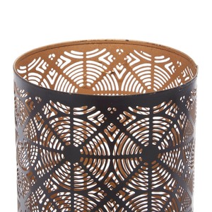 Odern andandmade et de 3 Metal etal ylindrical ututout andandle Jar con lack iniinished para Candle ight ececoration arty Wable - Product Image 4
