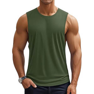 Camiseta sin mangas de estilo informal personalizable de calidad premium para hombre, tejido de punto transpirable - Product Image 1