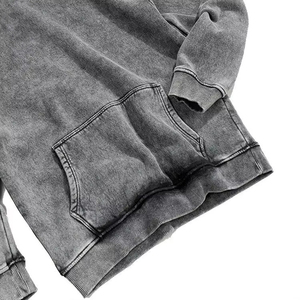 Bon tissu personnalisé surdimensionné lavé à l'acide en détresse Hoodies hommes déchiré surdimensionné Vintage Hoodies en gros poids lourds - Product Image 4