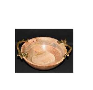 Wood <b>Bowl</b> With Metal Handle Wooden <b>Salad</b> Serving <b>Bowl</b> and <b>Large</b> Size and Round Shape and Hot Sale Product - Product Image 2