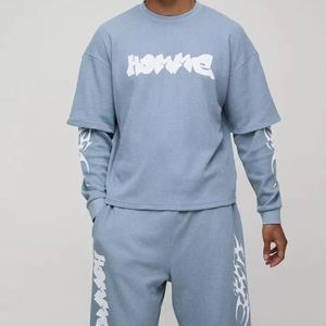 Conjunto corto de capa de imitación boxy de gran tamaño para hombre de alta calidad, chándales de calidad superior, ropa informal transpirable, chándales - Product Image 1