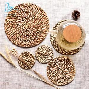 Dessous de verre en rotin traditionnel écologique fait à la main napperon en bambou assiette de chargeur pour usage de cuisine Vietnam artisanat Restaurants - Product Image 4