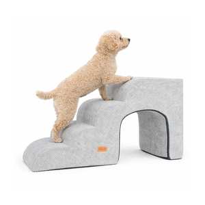 [AllmioPet] Indoor Pet <b>Stairs</b> 4 Step Gray AMP C4 GR 3 in 1 Cave Style Soft Cloud Fabric <b>Dog</b> Cat Pet <b>Stair</b> for Home - Product Image 2