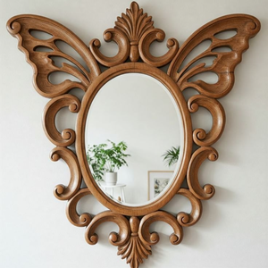 Espejo Multiusos de Lujo Lixora, Moderno, de Madera, con Forma de Mariposa, para Baño, Hotel, Apartamento, Villa o Casa de Campo - Product Image 5