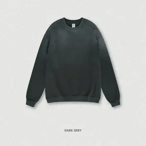 Bonne vente Arrivée High Street Haute Qualité Vintage Hoodie Col Rond Acid Wash Loose Casual Hoodies - Product Image 6