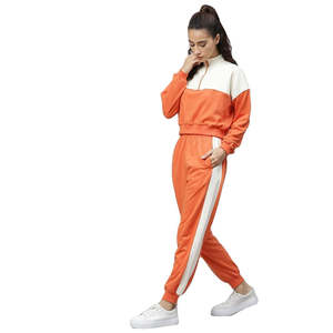 Conjunto Deportivo de 2 Piezas para Mujer, Corte Ajustado, con Cremallera, Diseño Sólido, Top y Pantalón en Colores Contrastantes para Verano - Product Image 2