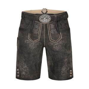 Pantalones cortos bávaros de cuero de ante de vaca hechos a medida con cinturón a la venta ahora cintura elástica cómoda - Product Image 1