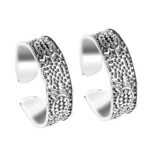 NOVAMART Fine 925 Sterling Silver Engagement/Wedding Diamond/Zircon <b>Toe</b> <b>Ring</b> Set Wholesale Export - Product Image 1